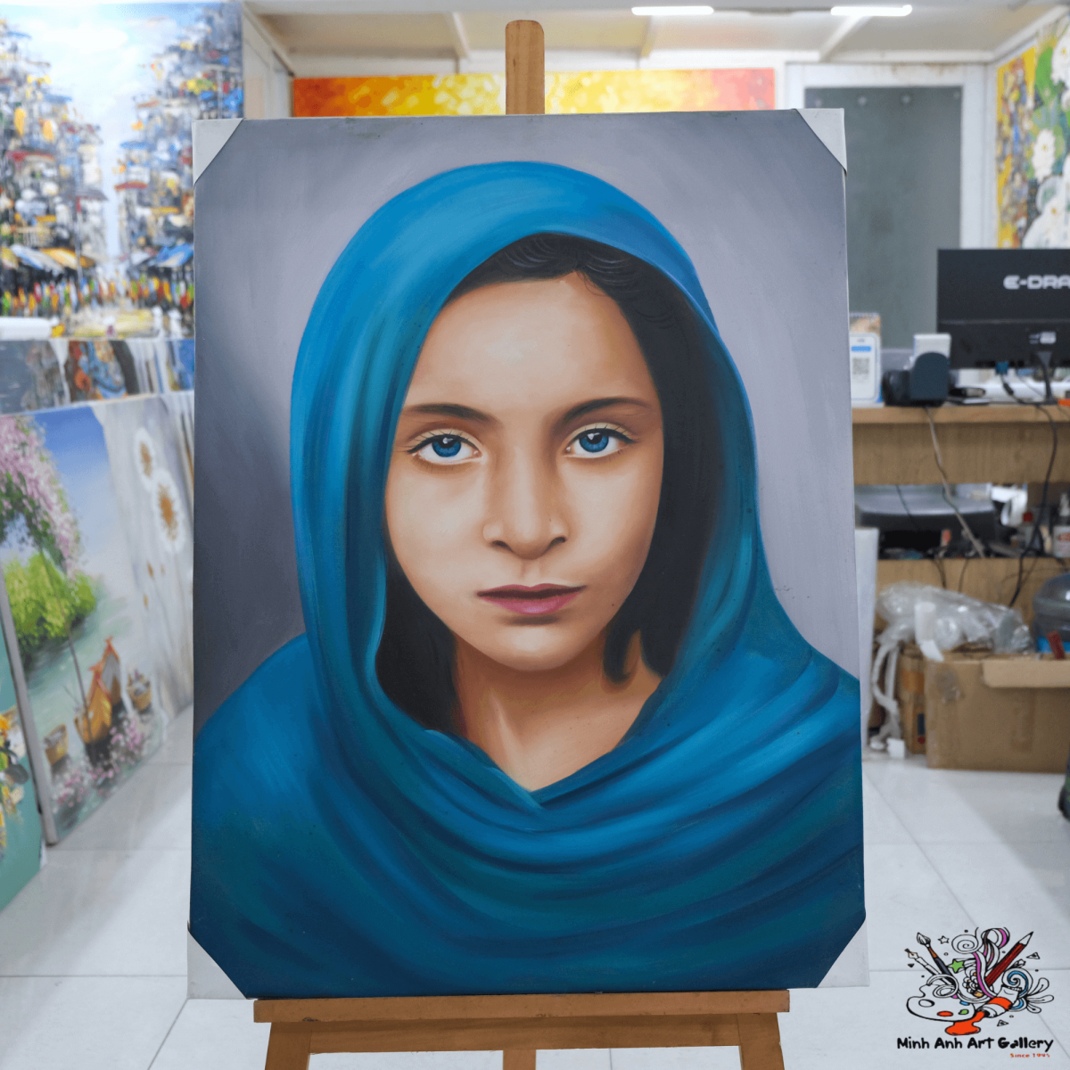 Afghan Girl painting