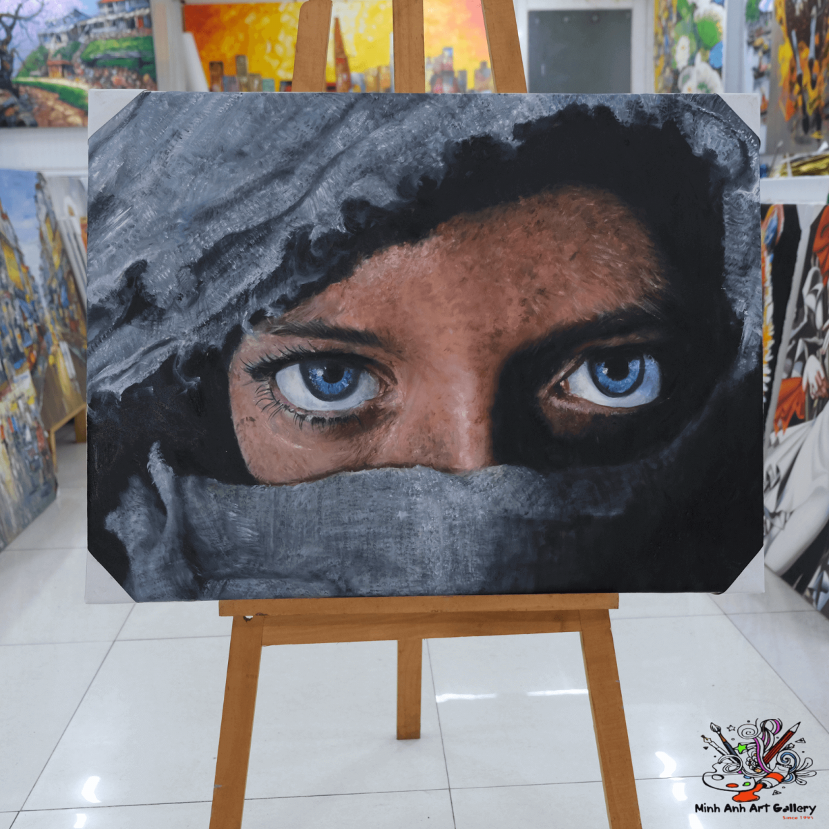 Afghan Girl painting