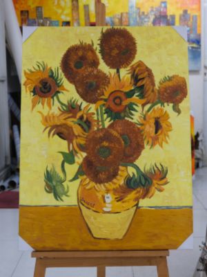 Vase with Fifteen Sunflowers by van Gogh