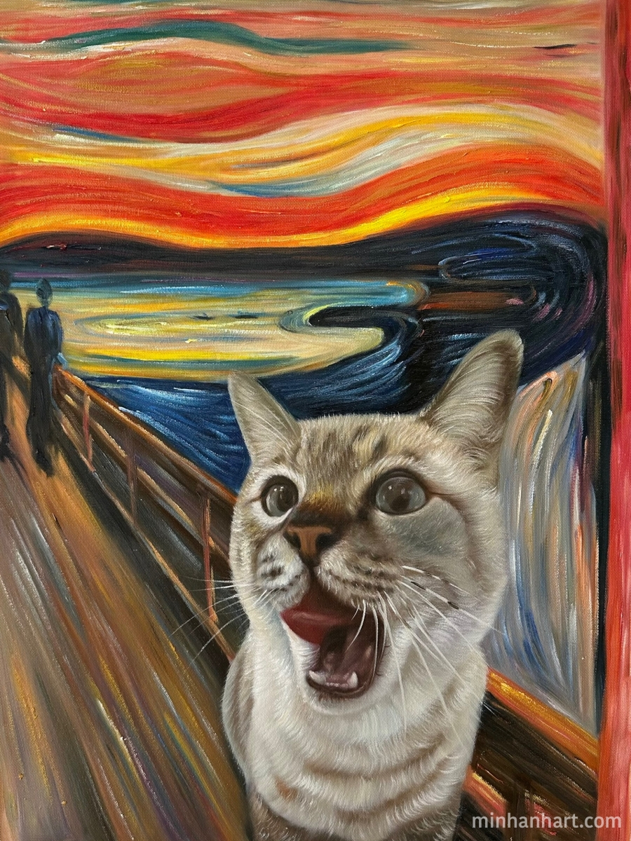 The Scream Cat – A Whimsical Twist on Classic Art