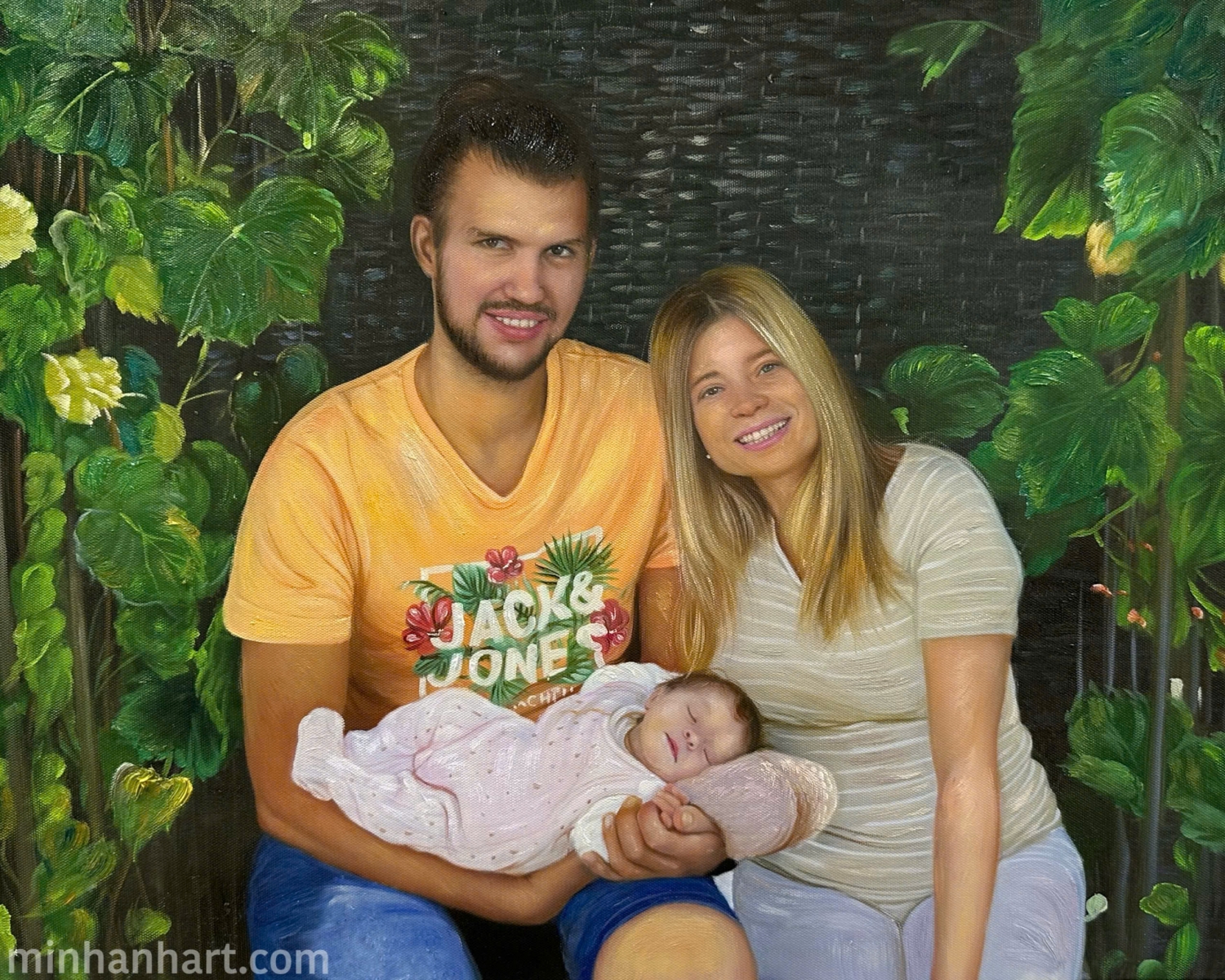 Newborn Family Portrait – A Gentle Start Captured in Oil