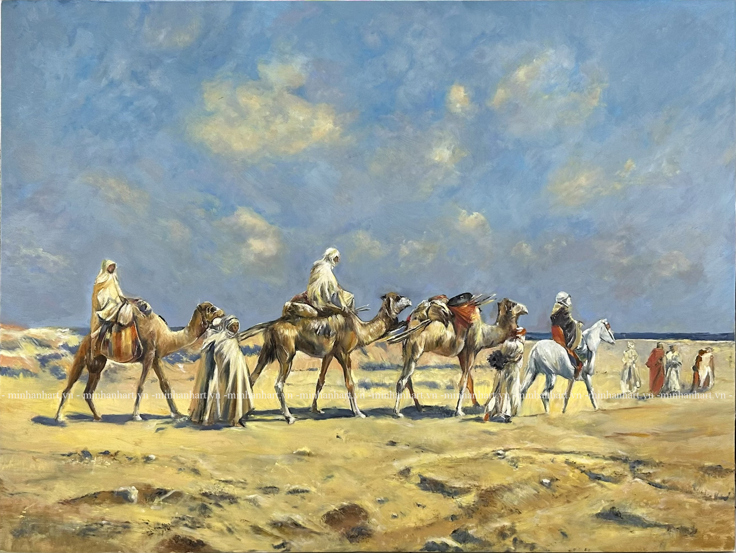 A Caravan Crossing the Desert by Victor Pierre Huguet