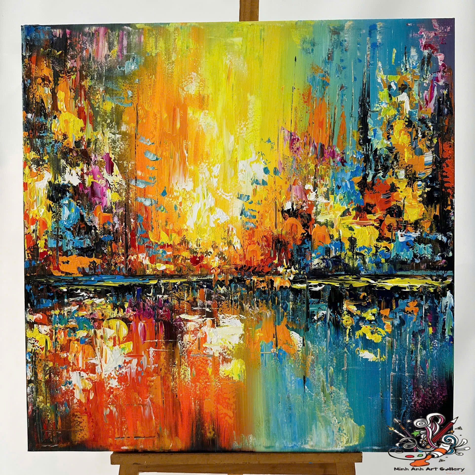 Abstract Rainbow painting