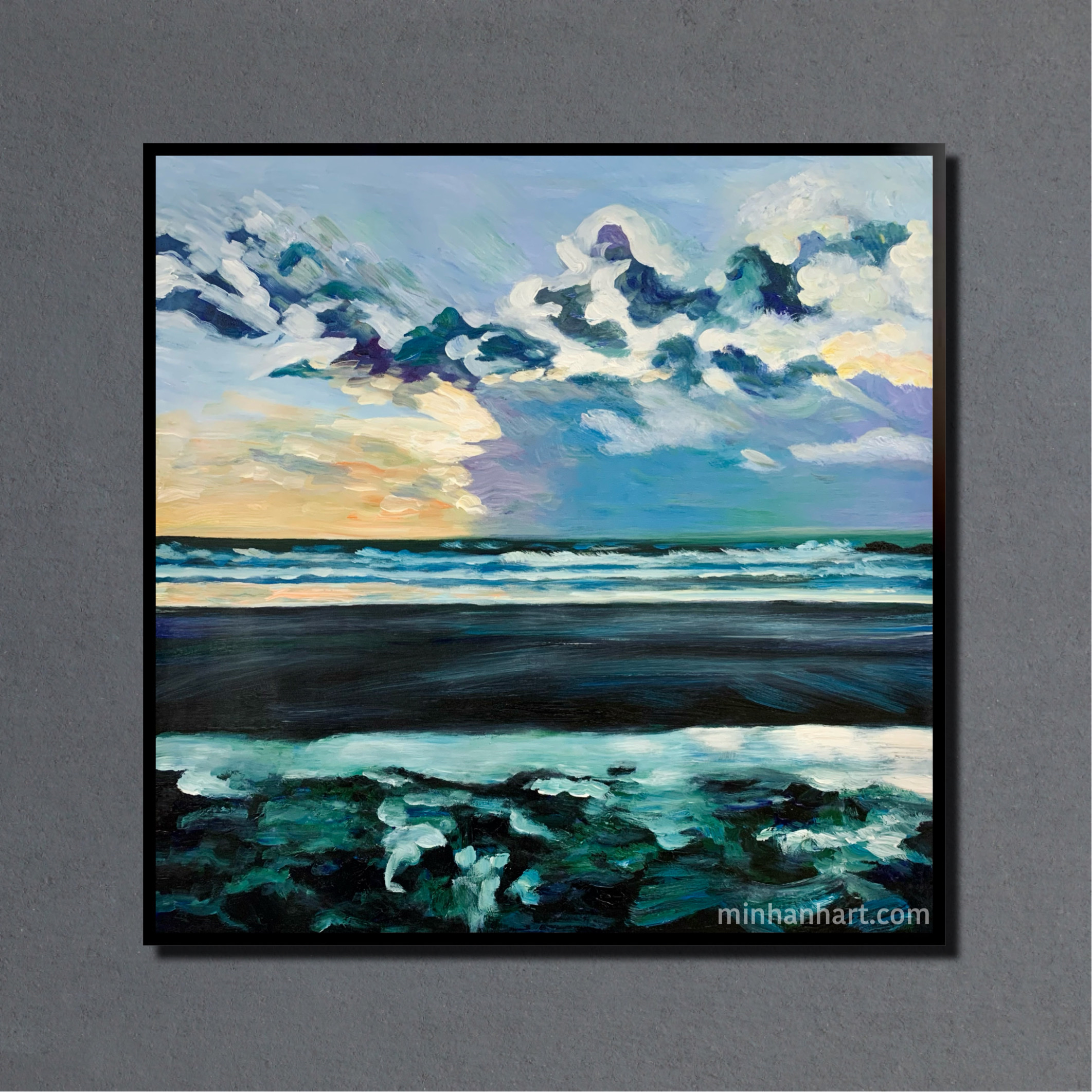Abstract seascape painting