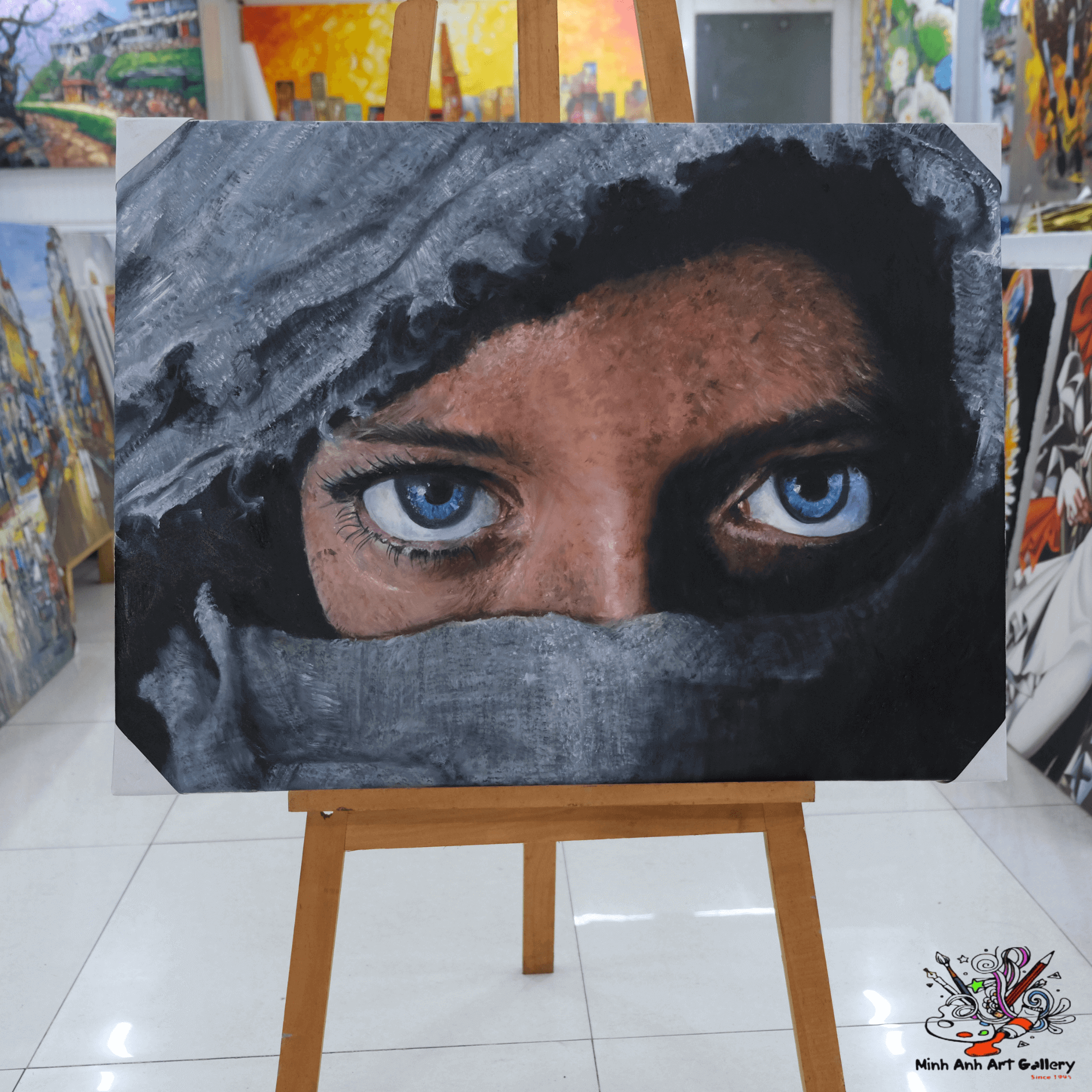 Afghan Girl painting