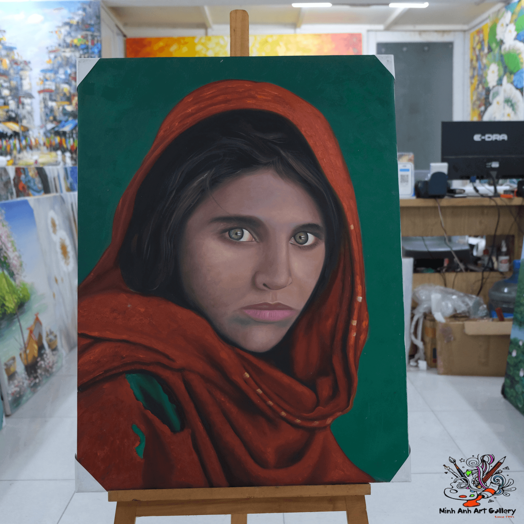 Afghan Girl painting