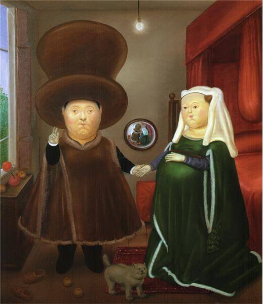 Sau Arnolfini Van Eyck 2 Botero