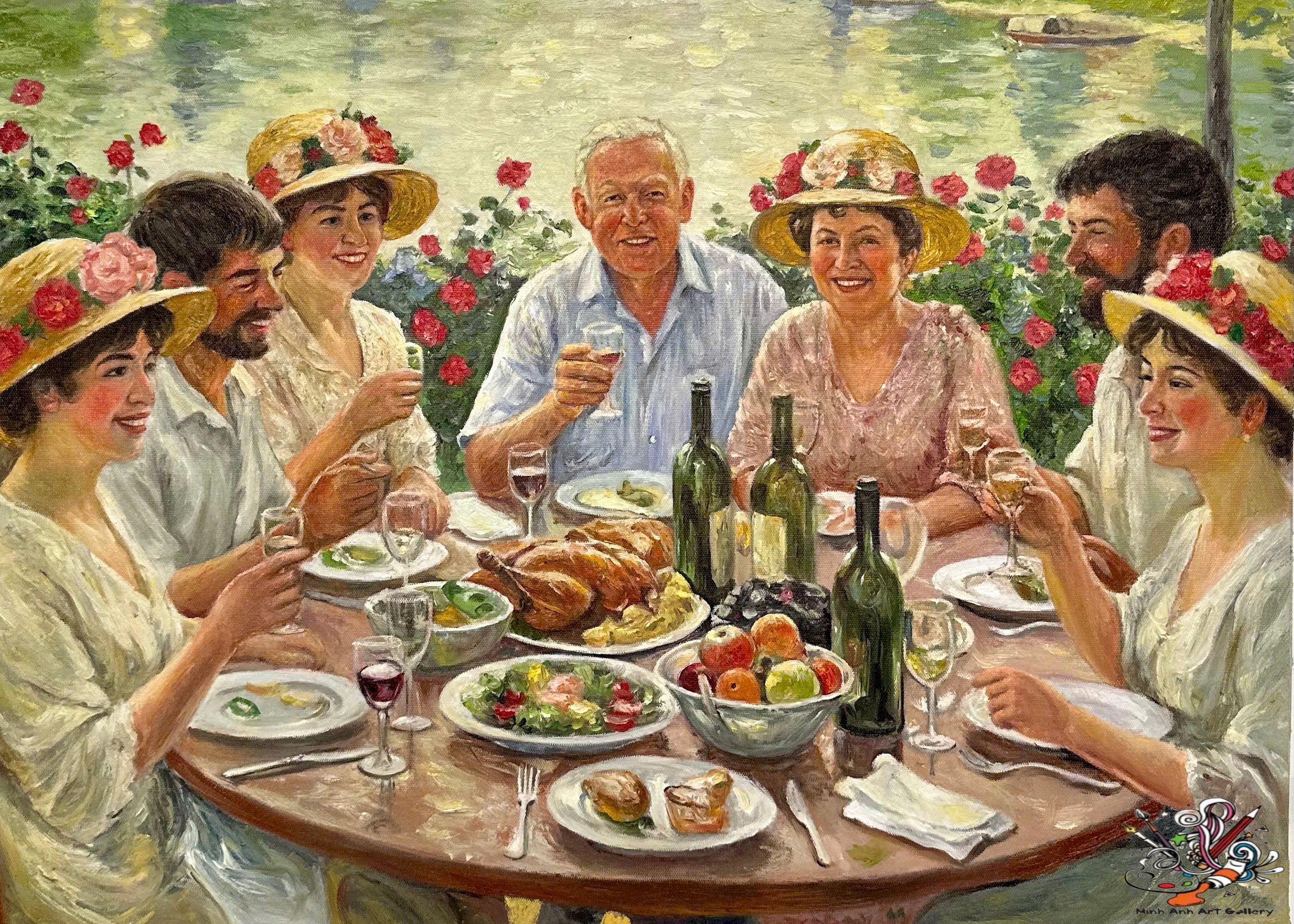 An artistic Portrait in the style of Pierre - Auguste Renoir