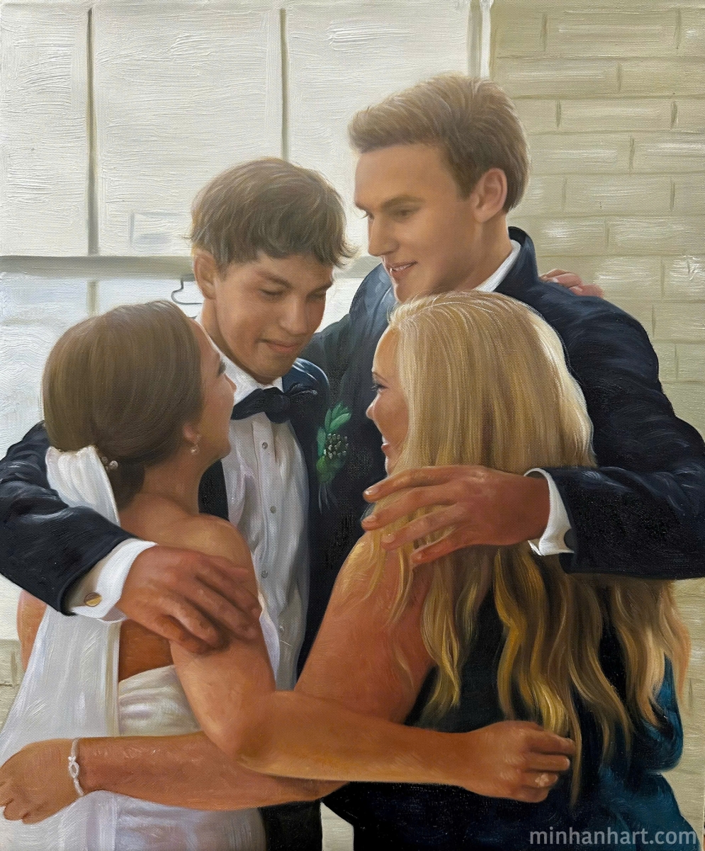 Capturing Friendship and Family in Custom Wedding Portraits
