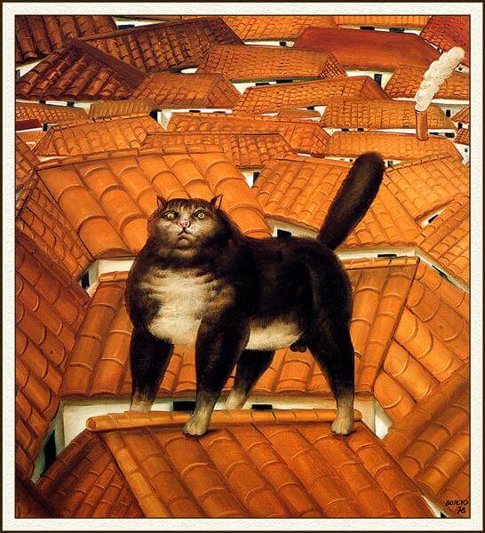 Cat on a Roof - Botero