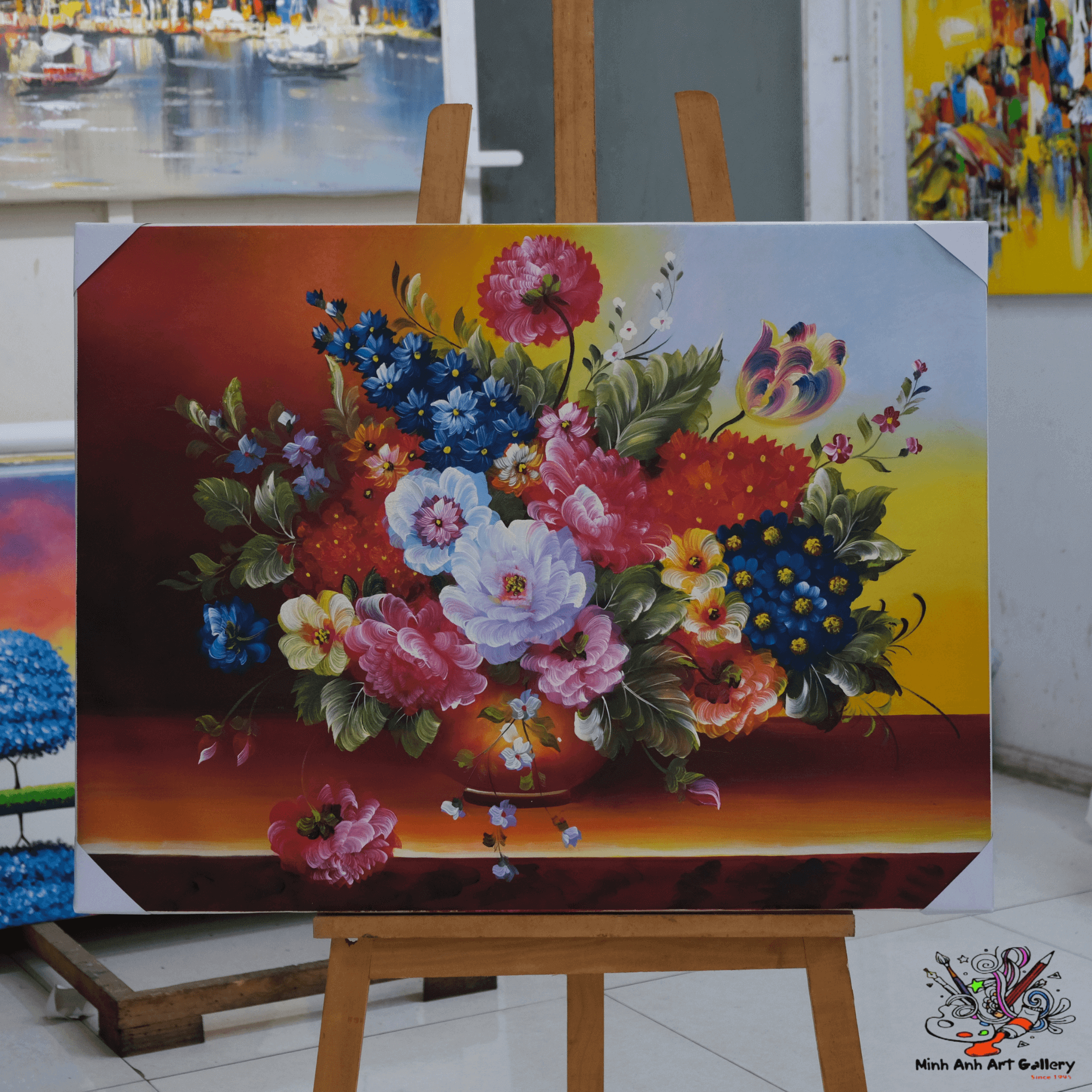 flowers in vase painting