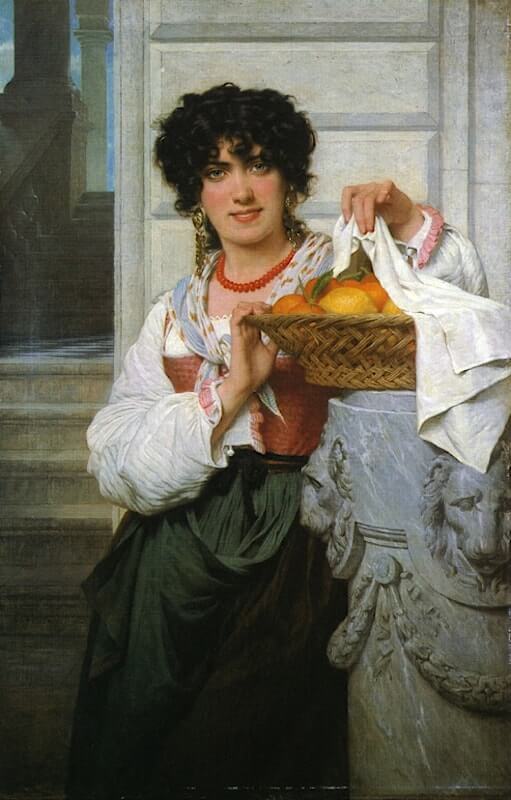 Pisan Girl with Basket of Oranges and Lemons - Pierre Auguste Cot