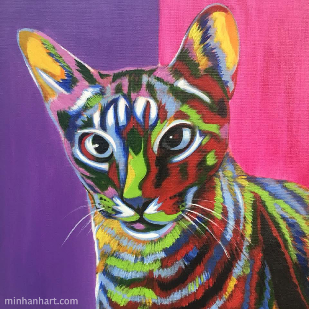Pop Art Cat – A Vibrant Explosion of Color and Character