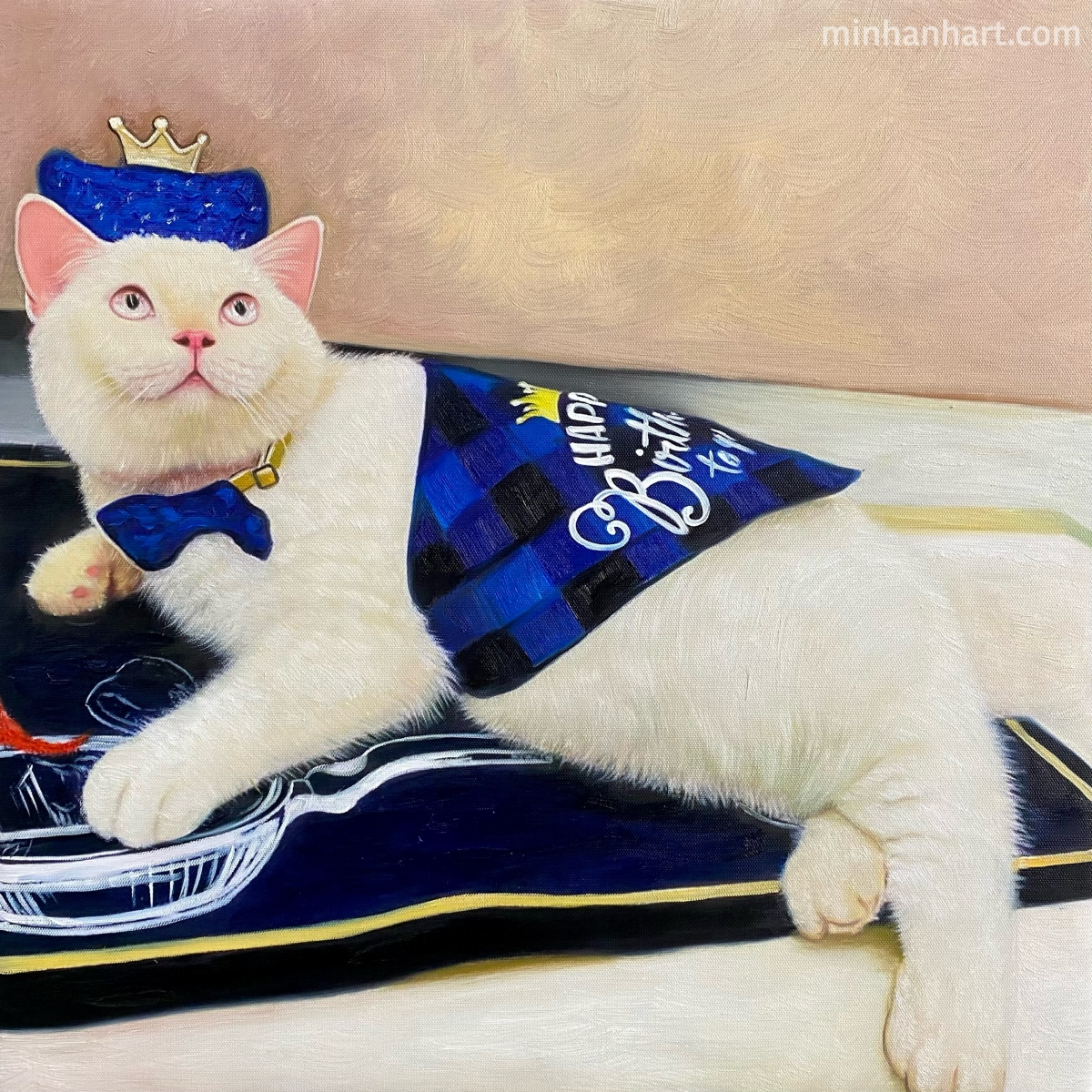 Royal Celebration – The Birthday Cat Portrait in Oil