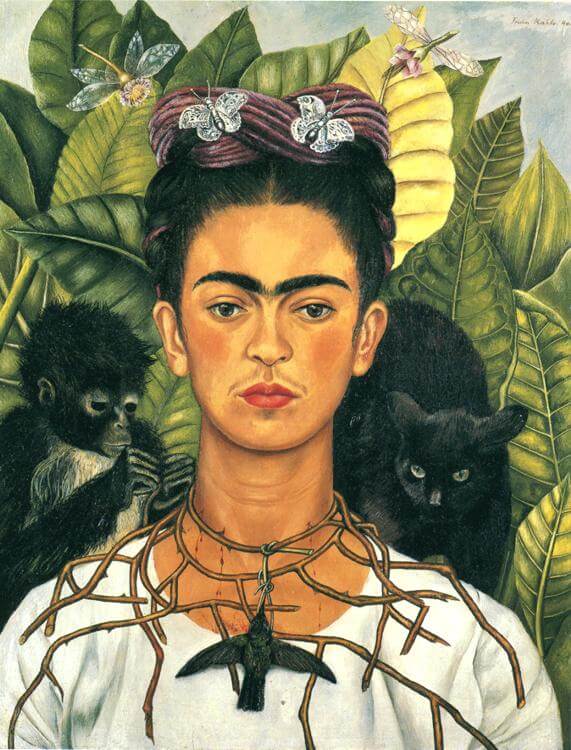 Self Portrait with a Necklace of Thorns - frida kahlo