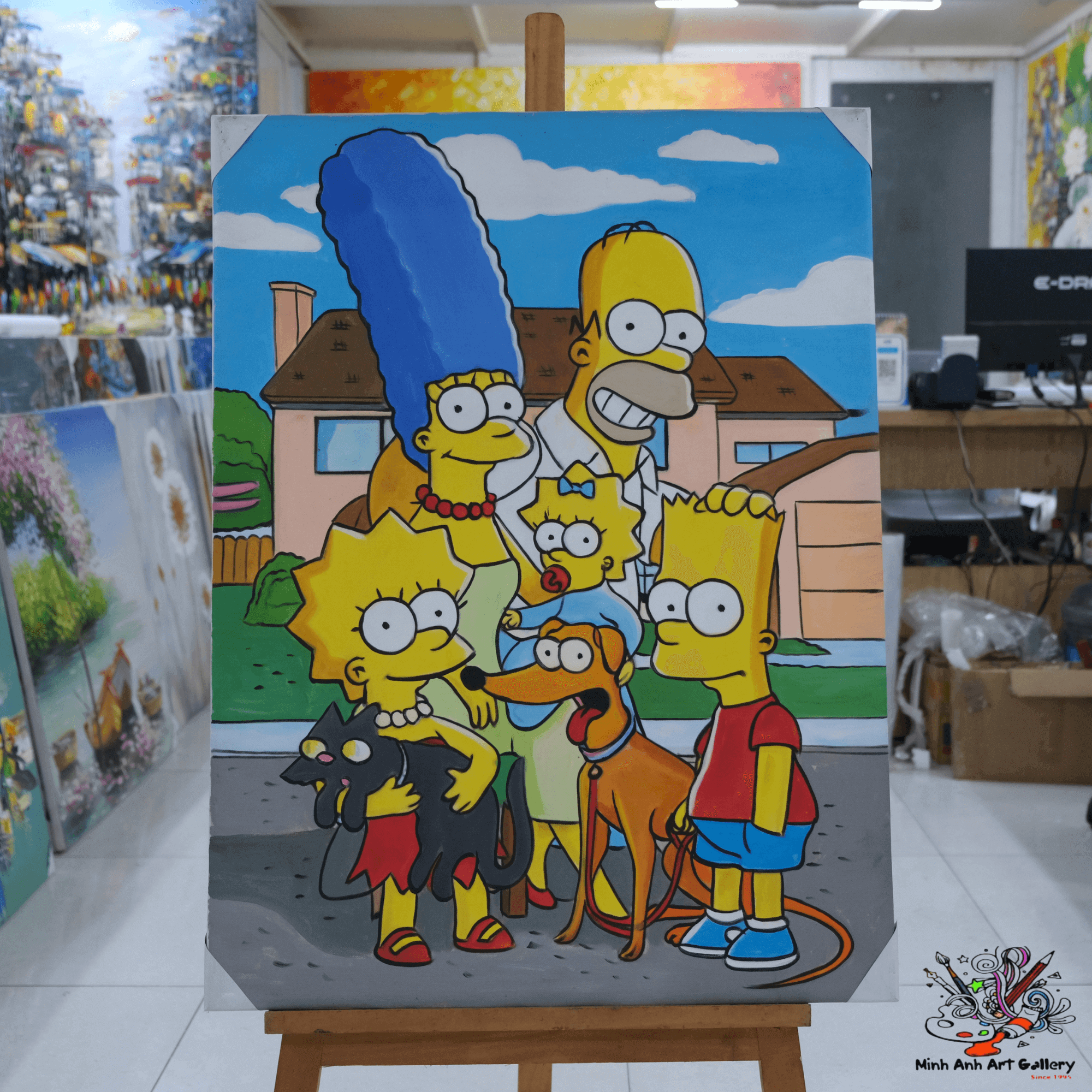 The Simpsons oil painting