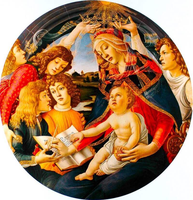The Virgin and Child with Five Angels - Botticelli