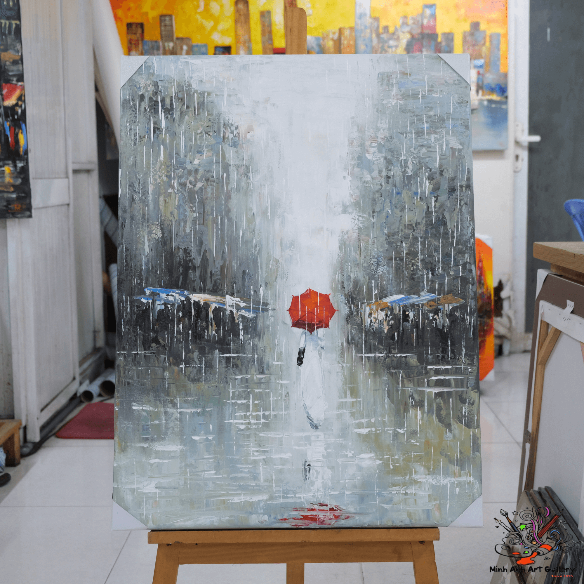 Vietnamese lady in Ao Dai painting