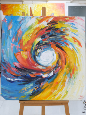 Abstract colorful tornado painting