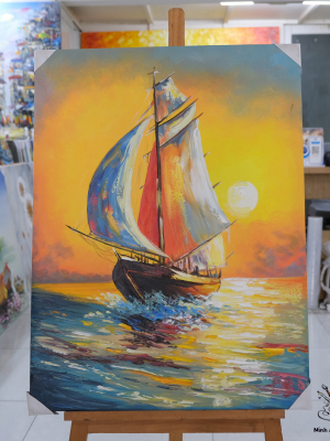 Abstract Sailboat painting