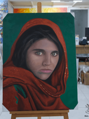 Afghan Girl painting