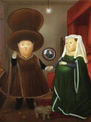 Sau Arnolfini Van Eyck 2 Botero