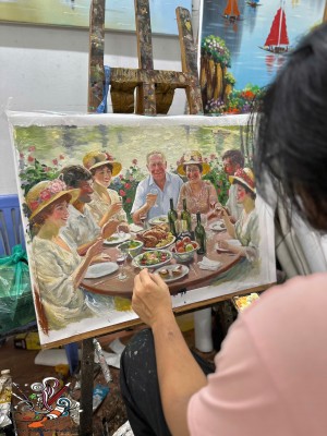 An artistic Portrait in the style of Pierre - Auguste Renoir