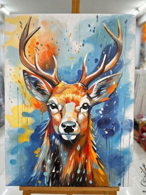 Tranh hươu đầy màu sắc