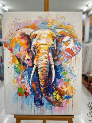 Tranh voi đầy màu sắc