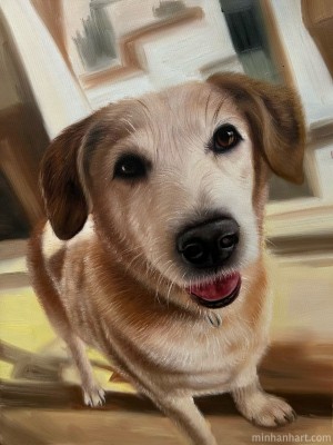 Custom Oil Portrait of Your Beloved Dog – Bring Joy to Life on Canvas
