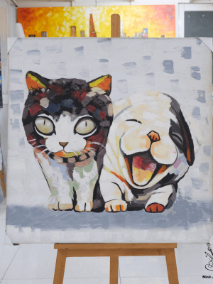 Dog and cat painting