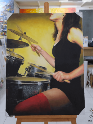 Drummer Girl painting