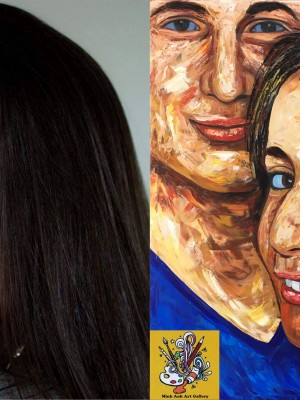 Expressionist Couple Portrait – Bold Love in Textured Art