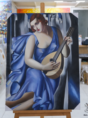 Femme bleue a la Guitare by Lempicka