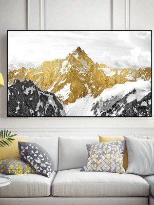Gold mountain abstract painting