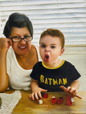 Grandparent & Child Portrait – A Lively Celebration of Love and Laughter
