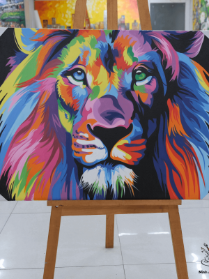 lion painting pop art animal