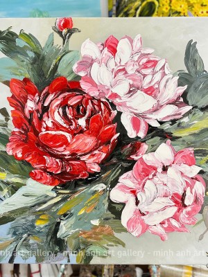 Modern Abstract Peony Flower Painting