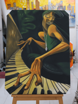 Piano player painting