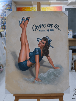 Pin up Girl painting