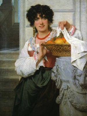 Pisan Girl with Basket of Oranges and Lemons - Pierre Auguste Cot