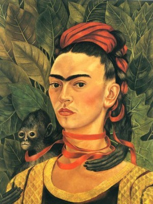 self portrait with monkey 1940 - frida kahlo