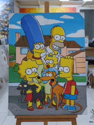 The Simpsons oil painting