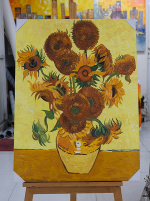Vase with Fifteen Sunflowers by van Gogh