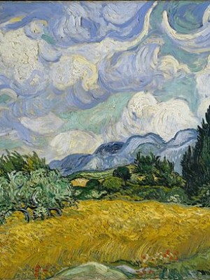 Cánh đồng lúa mì với cây bách Vincent van Gogh